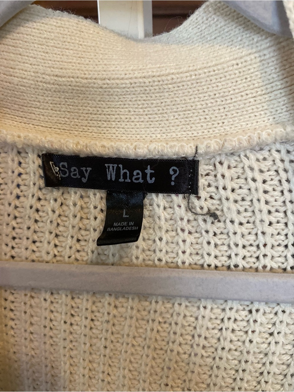 Say What? Cream Open-Front Waffle Knit Cardigan - Picture 2 of 4